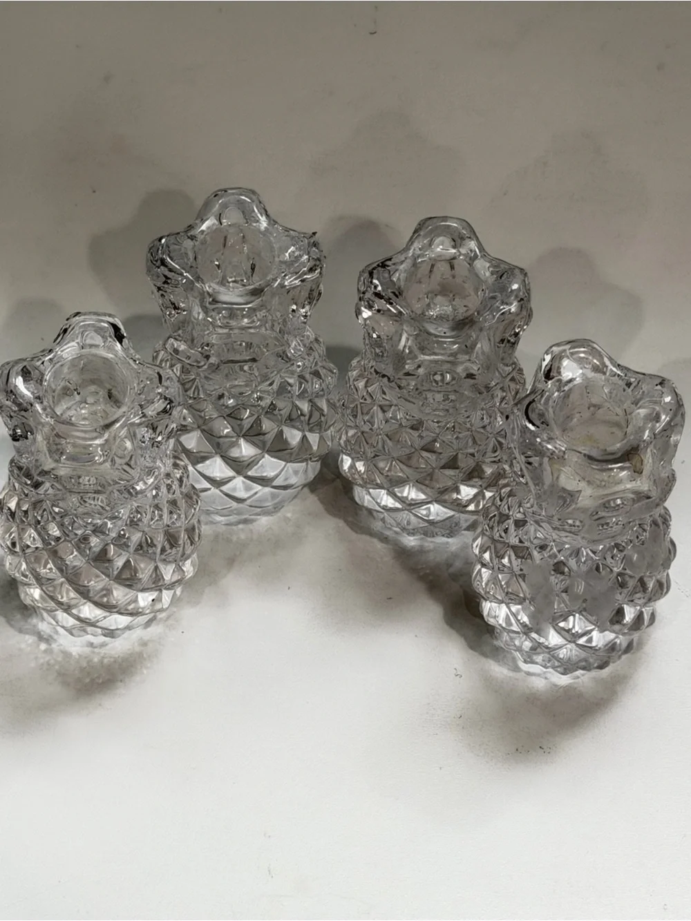 Williams Sonoma Pineapple Candle Holders Set of 4 Preppy Coastal Home Decor